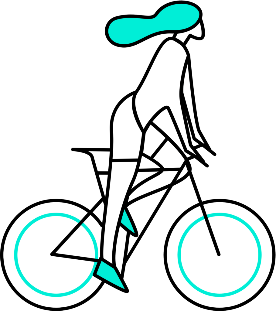 Woman cycling.
