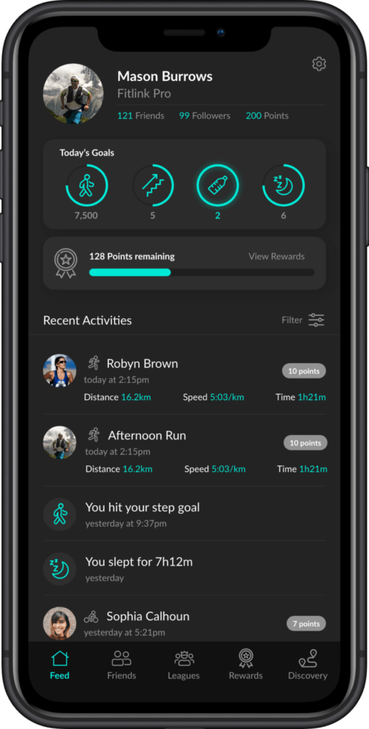 Fitlink App for fitness and wellness.